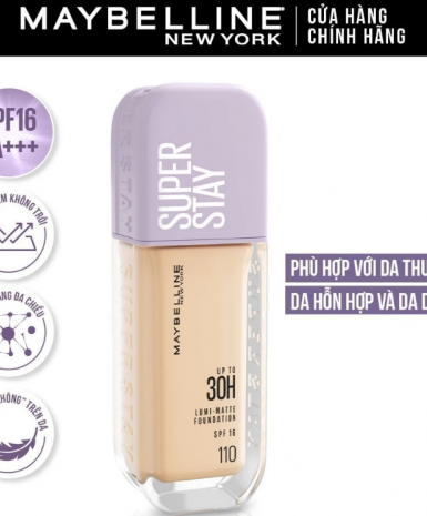 Kem nền bắt sáng Superstay Lumi Matte 30H che phủ siêu nhẹ mặt Maybelline New York 35ml [MỚI]