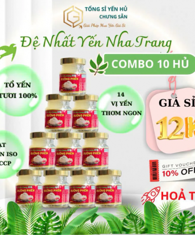 Combo 10 Hủ Yến Chưng Sẵn Nha Trang 35%, không hộp, ngọt thanh