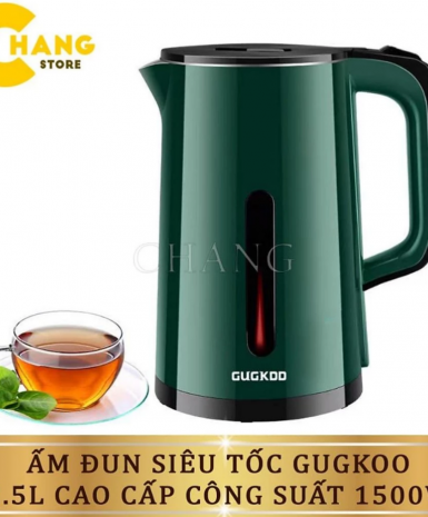 Ấm Siêu Tốc Cuckoo 2 Lớp, Công Suất Lớn 1500W, Ấm Đun Nước Siêu Tốc Dung Tích 2.5L An Toàn Tiết Kiệm Điện