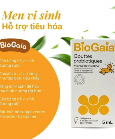 Men vi sinh Biogaia Nội địa Pháp, hỗ trợ tăng sức đề kháng cho bé dạng tuýp 5ml