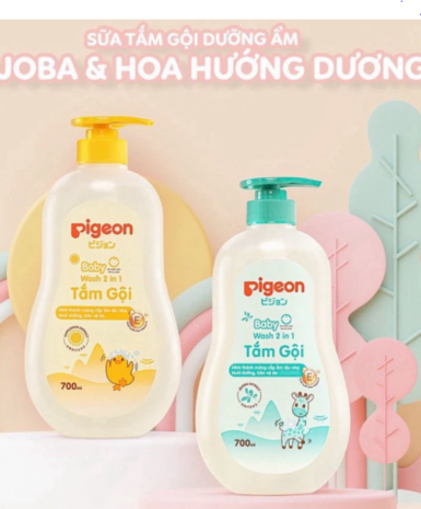 Sữa Tắm Gội Toàn Thân Pigeon Cho Bé 2in1 700ml Mùi Thơm Dịu Nhẹ An Toàn Cho Bé