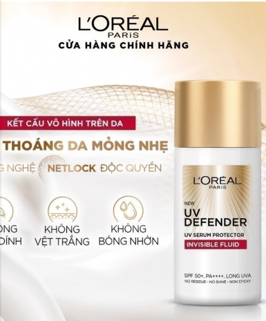 Kem chống nắng x20 thoáng da mỏng nhẹ L'Oreal Paris UV Defender Serum 50ml SPF 50++